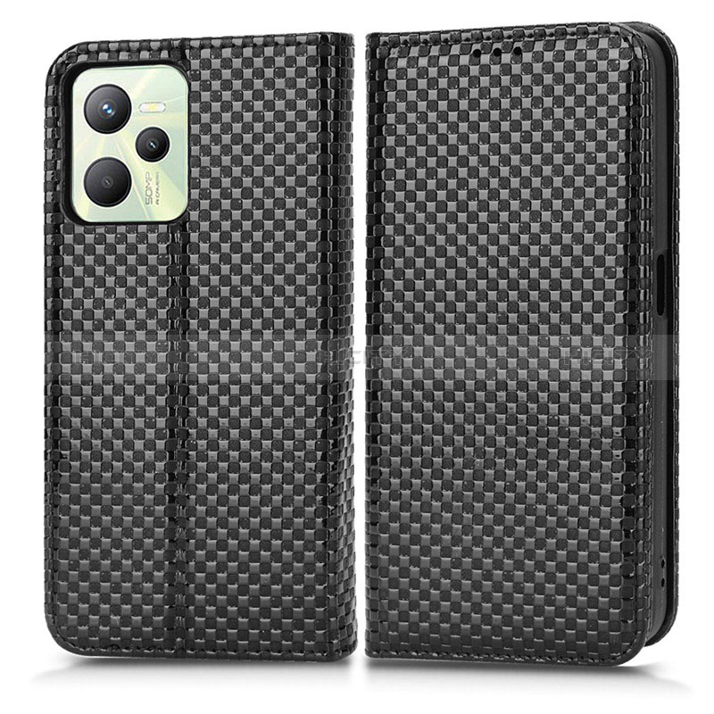 Coque Portefeuille Livre Cuir Etui Clapet C03X pour Realme C35 Noir Plus