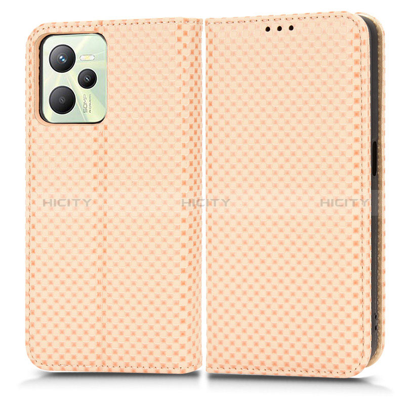 Coque Portefeuille Livre Cuir Etui Clapet C03X pour Realme C35 Or Plus