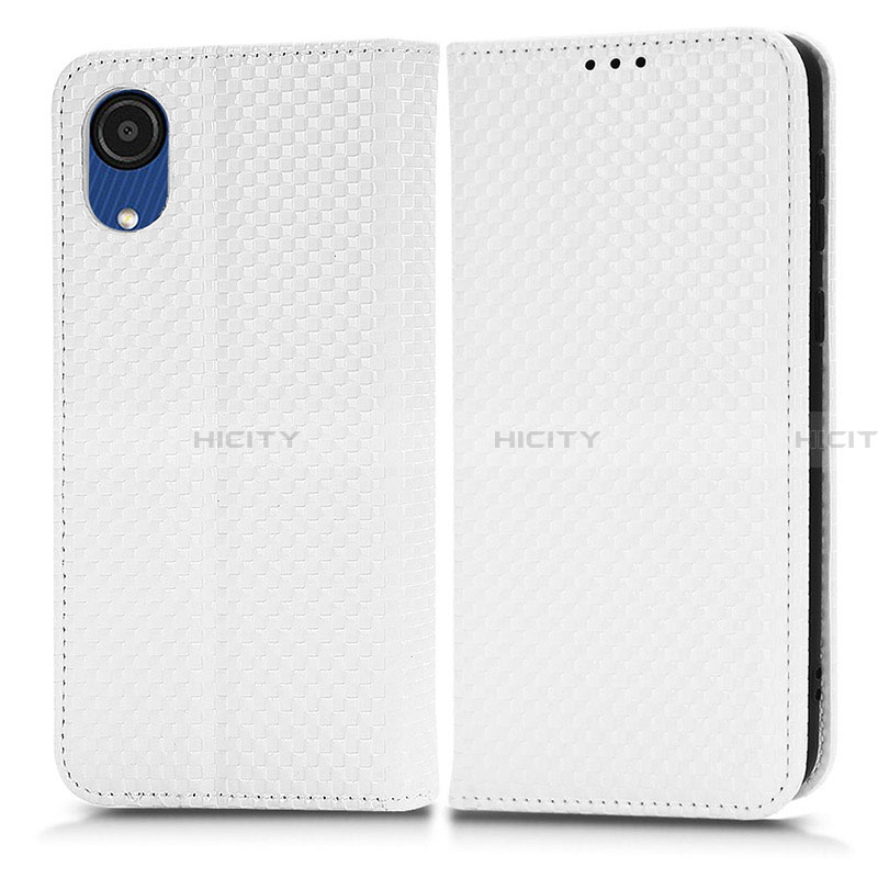 Coque Portefeuille Livre Cuir Etui Clapet C03X pour Samsung Galaxy A03 Core Blanc Plus