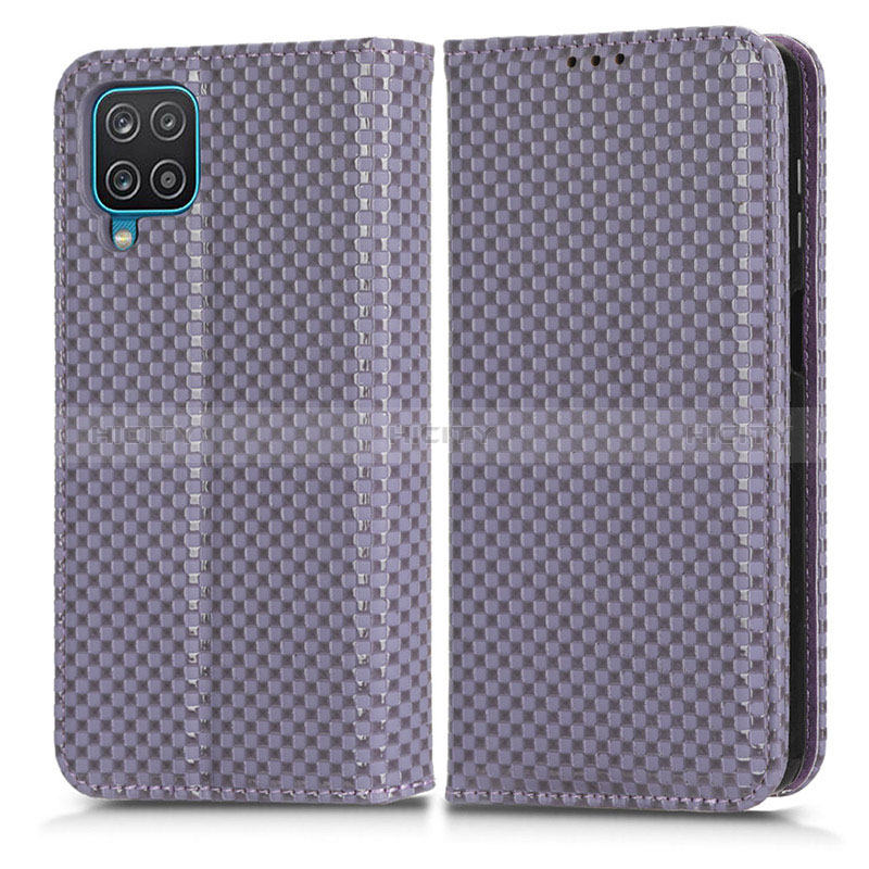 Coque Portefeuille Livre Cuir Etui Clapet C03X pour Samsung Galaxy A12 5G Violet Plus