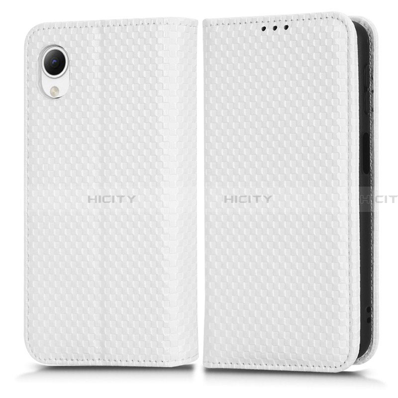 Coque Portefeuille Livre Cuir Etui Clapet C03X pour Samsung Galaxy A23 5G SC-56C Blanc Plus