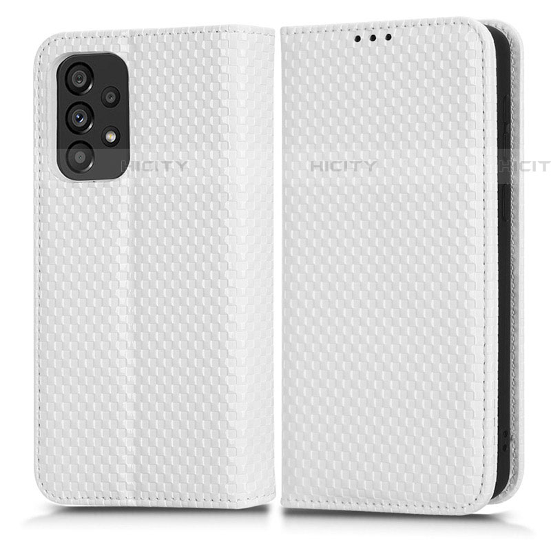 Coque Portefeuille Livre Cuir Etui Clapet C03X pour Samsung Galaxy A53 5G Blanc Plus