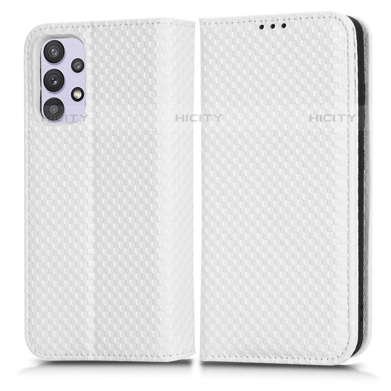 Coque Portefeuille Livre Cuir Etui Clapet C03X pour Samsung Galaxy M32 5G Blanc Plus