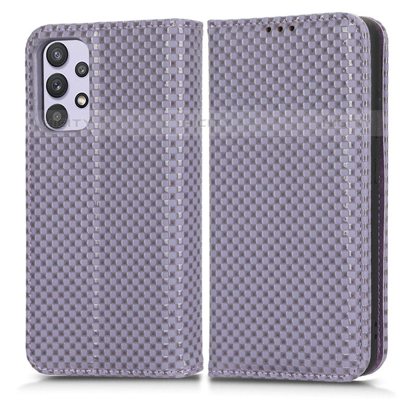 Coque Portefeuille Livre Cuir Etui Clapet C03X pour Samsung Galaxy M32 5G Violet Plus