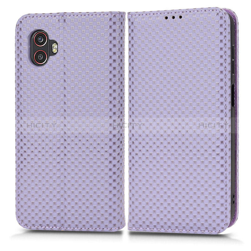 Coque Portefeuille Livre Cuir Etui Clapet C03X pour Samsung Galaxy XCover 6 Pro 5G Violet Plus