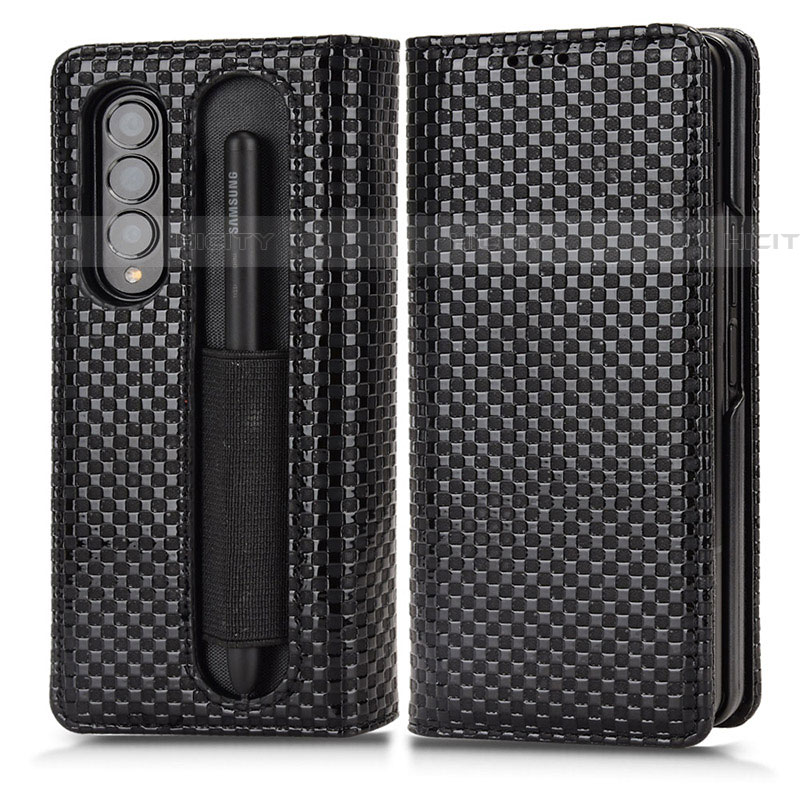 Coque Portefeuille Livre Cuir Etui Clapet C03X pour Samsung Galaxy Z Fold4 5G Noir Plus