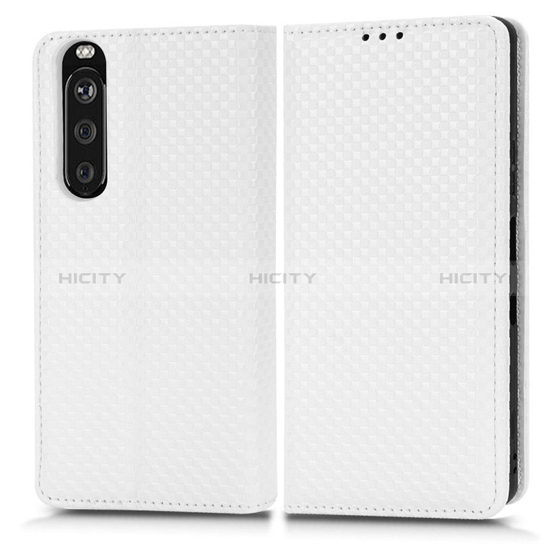 Coque Portefeuille Livre Cuir Etui Clapet C03X pour Sony Xperia 1 III Blanc Plus