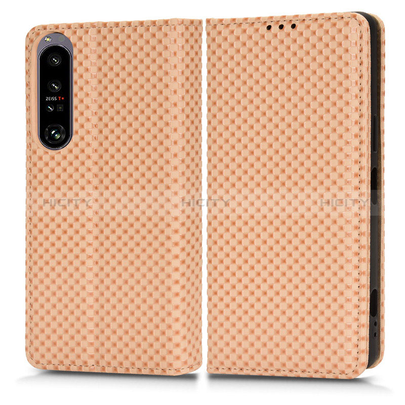 Coque Portefeuille Livre Cuir Etui Clapet C03X pour Sony Xperia 1 IV SO-51C Or Plus