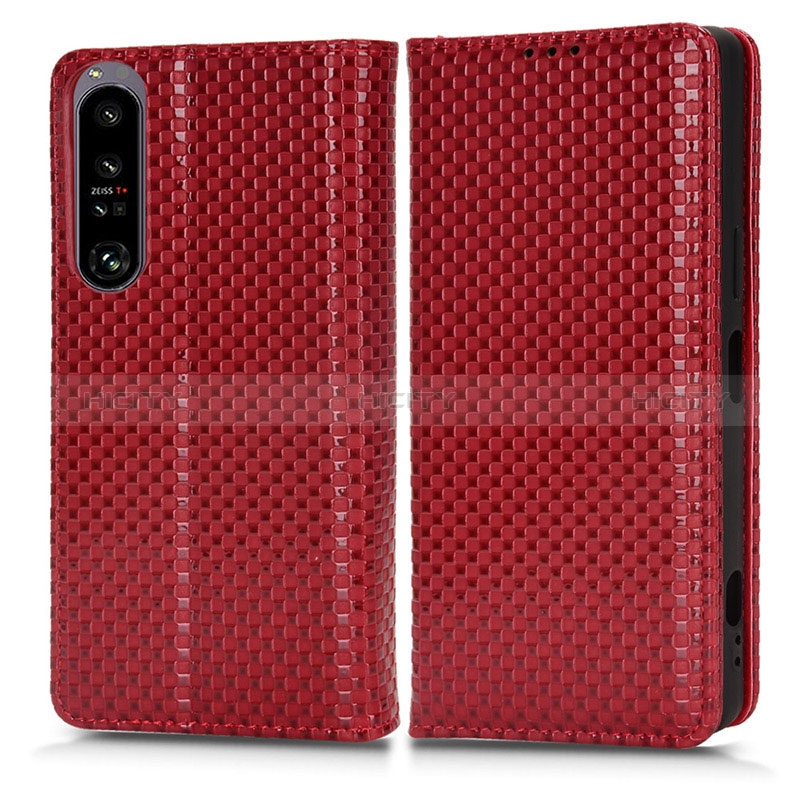 Coque Portefeuille Livre Cuir Etui Clapet C03X pour Sony Xperia 1 IV SO-51C Rouge Plus