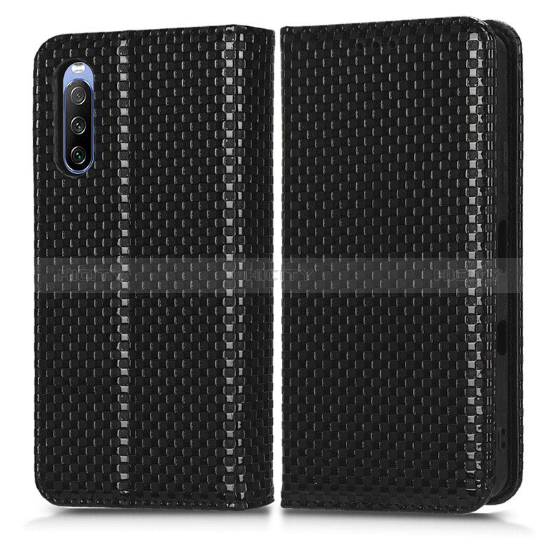 Coque Portefeuille Livre Cuir Etui Clapet C03X pour Sony Xperia 10 III Noir Plus