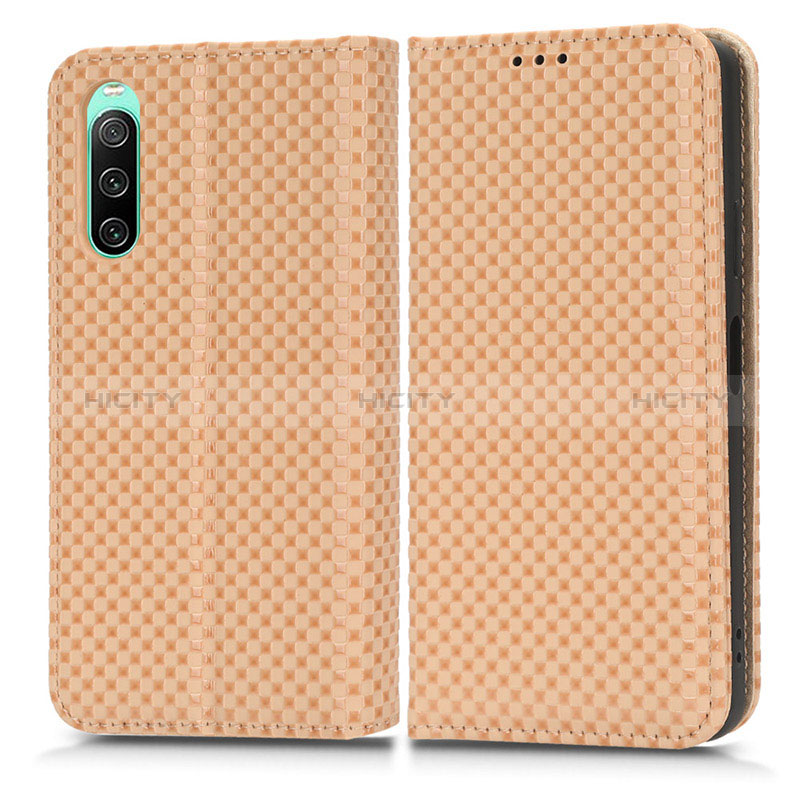 Coque Portefeuille Livre Cuir Etui Clapet C03X pour Sony Xperia 10 IV SO-52C Or Plus