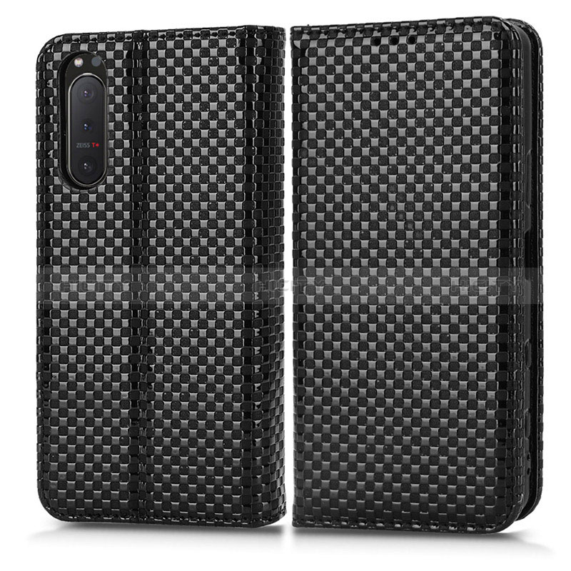 Coque Portefeuille Livre Cuir Etui Clapet C03X pour Sony Xperia 5 II Noir Plus