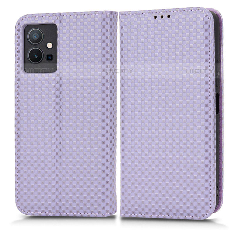 Coque Portefeuille Livre Cuir Etui Clapet C03X pour Vivo iQOO Z6 5G Violet Plus