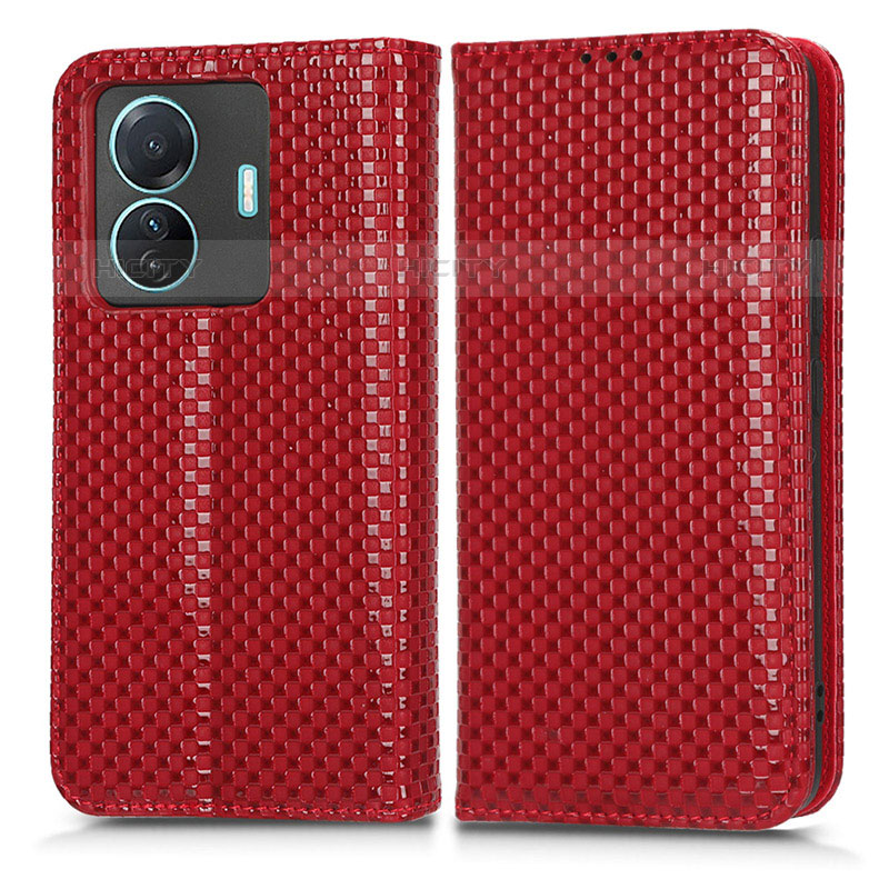 Coque Portefeuille Livre Cuir Etui Clapet C03X pour Vivo iQOO Z6 Pro 5G Rouge Plus