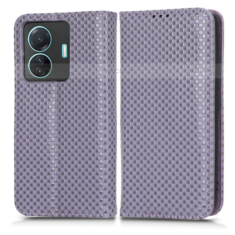 Coque Portefeuille Livre Cuir Etui Clapet C03X pour Vivo iQOO Z6 Pro 5G Violet Plus