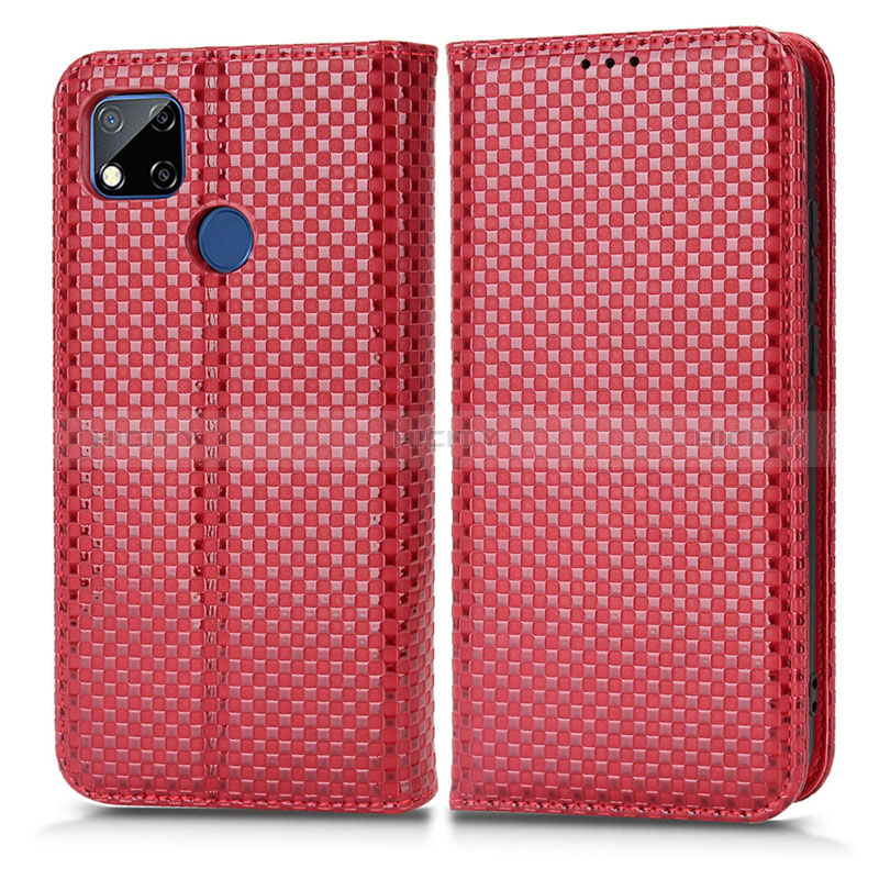 Coque Portefeuille Livre Cuir Etui Clapet C03X pour Xiaomi Redmi 9 Activ Rouge Plus