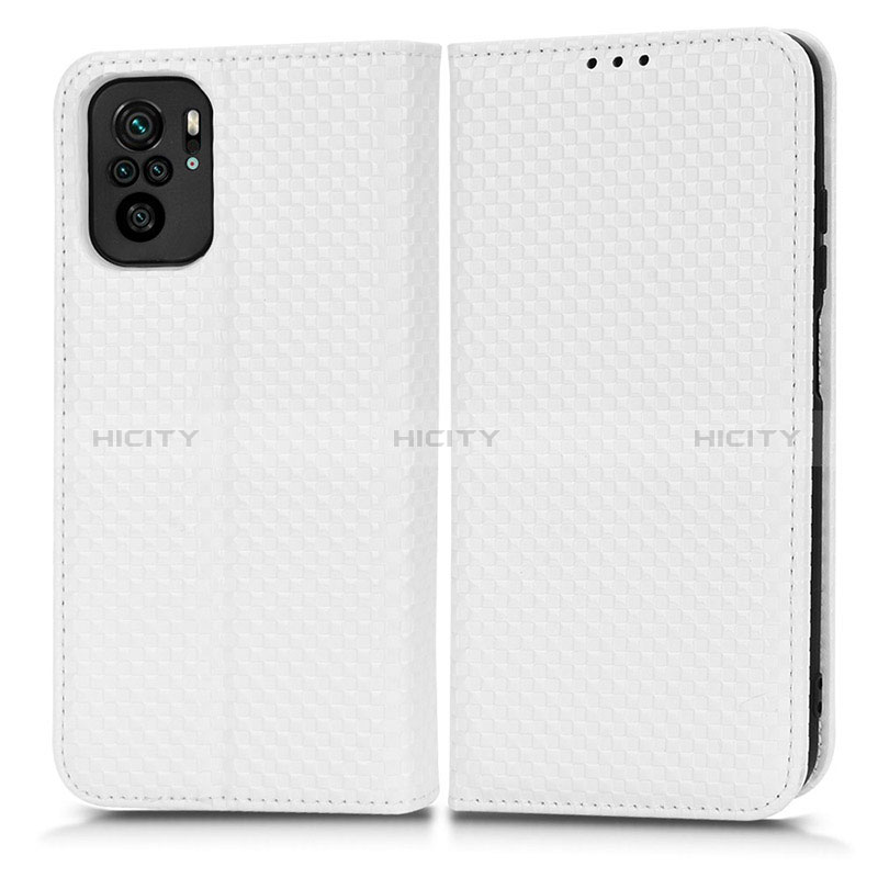 Coque Portefeuille Livre Cuir Etui Clapet C03X pour Xiaomi Redmi Note 10 4G Blanc Plus