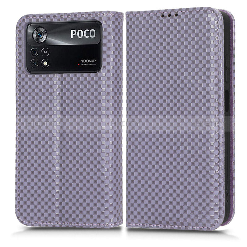 Coque Portefeuille Livre Cuir Etui Clapet C03X pour Xiaomi Redmi Note 11E Pro 5G Violet Plus