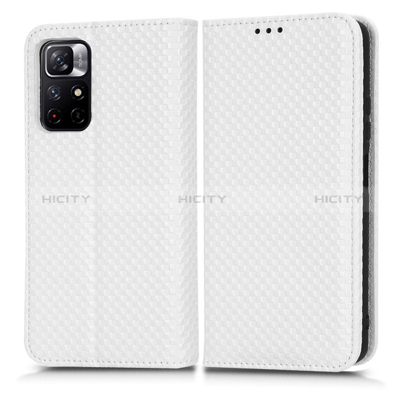 Coque Portefeuille Livre Cuir Etui Clapet C03X pour Xiaomi Redmi Note 11T 5G Blanc Plus