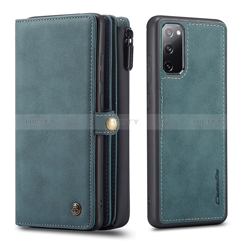 Coque Portefeuille Livre Cuir Etui Clapet C04S pour Samsung Galaxy S20 FE (2022) 5G Bleu Plus