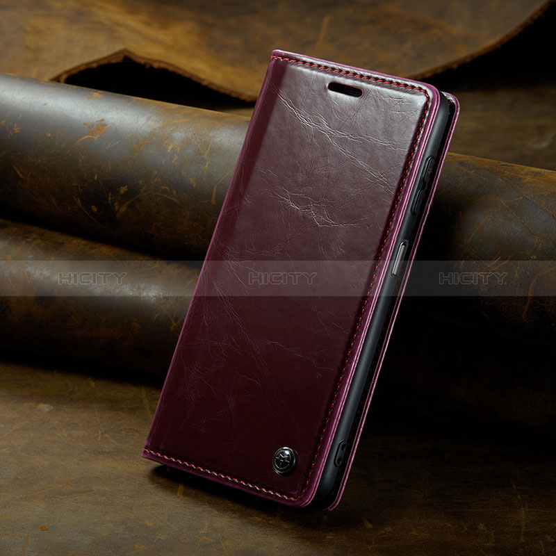 Coque Portefeuille Livre Cuir Etui Clapet C04S pour Xiaomi Redmi Note 12 4G Vin Rouge Plus