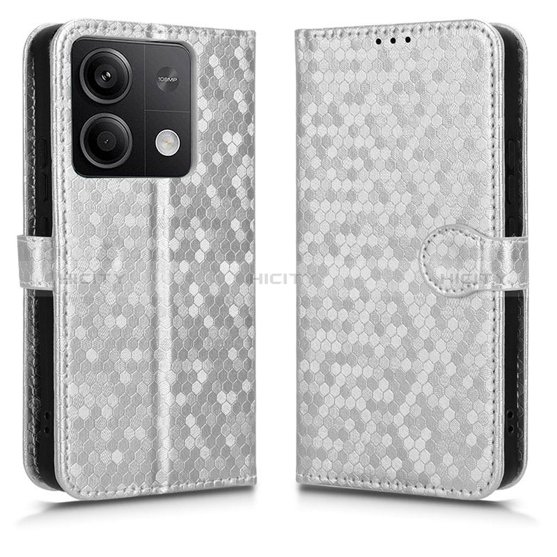 Coque Portefeuille Livre Cuir Etui Clapet C04X pour Xiaomi Redmi Note 13 5G Argent Plus