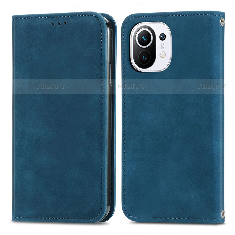 Coque Portefeuille Livre Cuir Etui Clapet C05 pour Xiaomi Mi 11 Lite 5G NE Bleu Plus