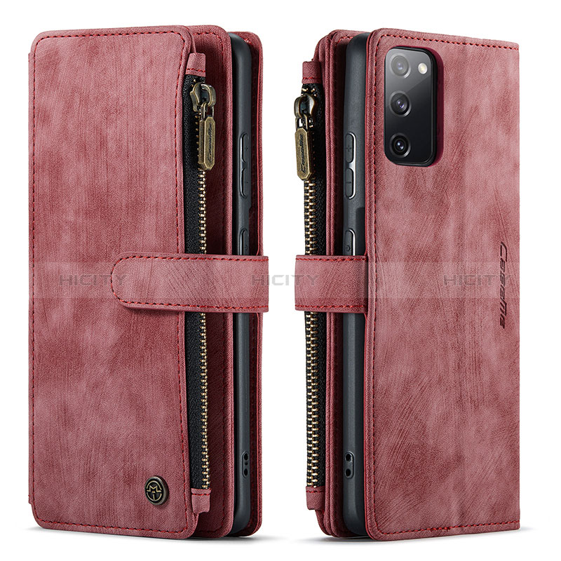 Coque Portefeuille Livre Cuir Etui Clapet C05S pour Samsung Galaxy S20 FE (2022) 5G Rouge Plus