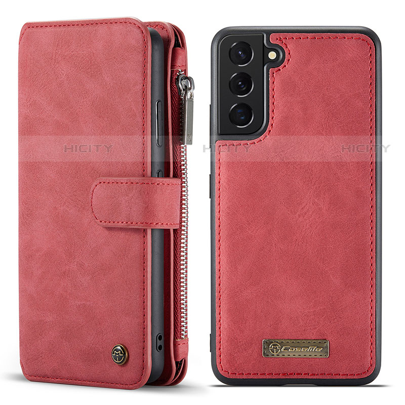 Coque Portefeuille Livre Cuir Etui Clapet C05S pour Samsung Galaxy S21 5G Rouge Plus