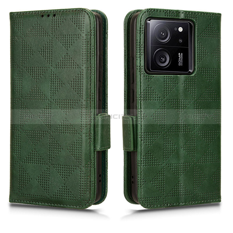 Coque Portefeuille Livre Cuir Etui Clapet C05X pour Xiaomi Mi 13T 5G Vert Plus