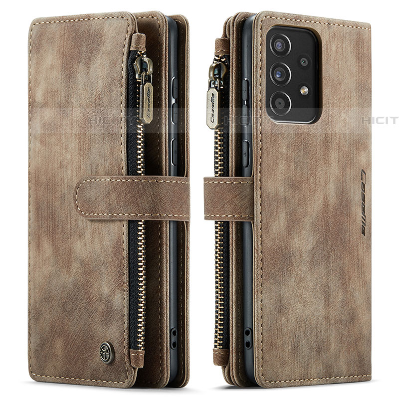 Coque Portefeuille Livre Cuir Etui Clapet C06S pour Samsung Galaxy A52 5G Marron Plus