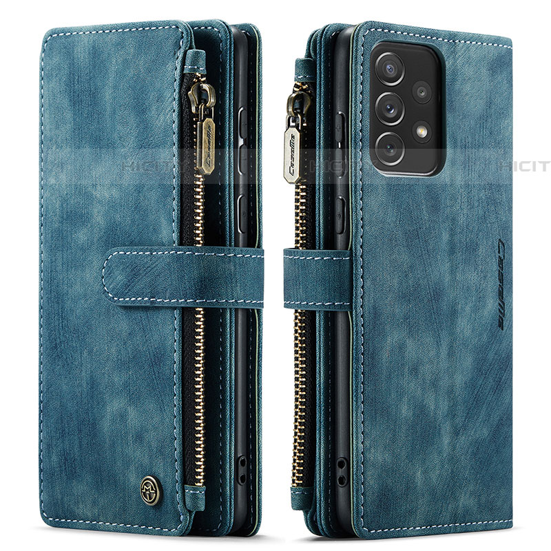 Coque Portefeuille Livre Cuir Etui Clapet C06S pour Samsung Galaxy A72 4G Bleu Plus