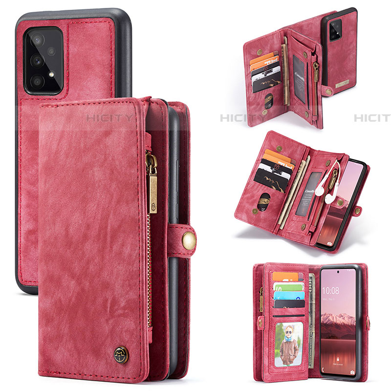 Coque Portefeuille Livre Cuir Etui Clapet C07S pour Samsung Galaxy A53 5G Rouge Plus