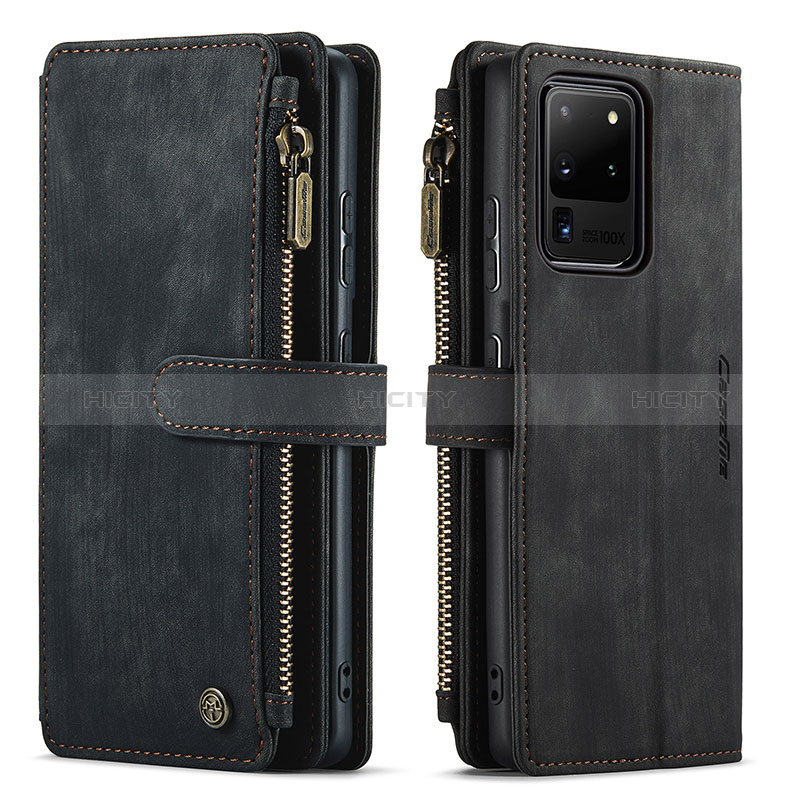 Coque Portefeuille Livre Cuir Etui Clapet C07S pour Samsung Galaxy S20 Ultra 5G Noir Plus