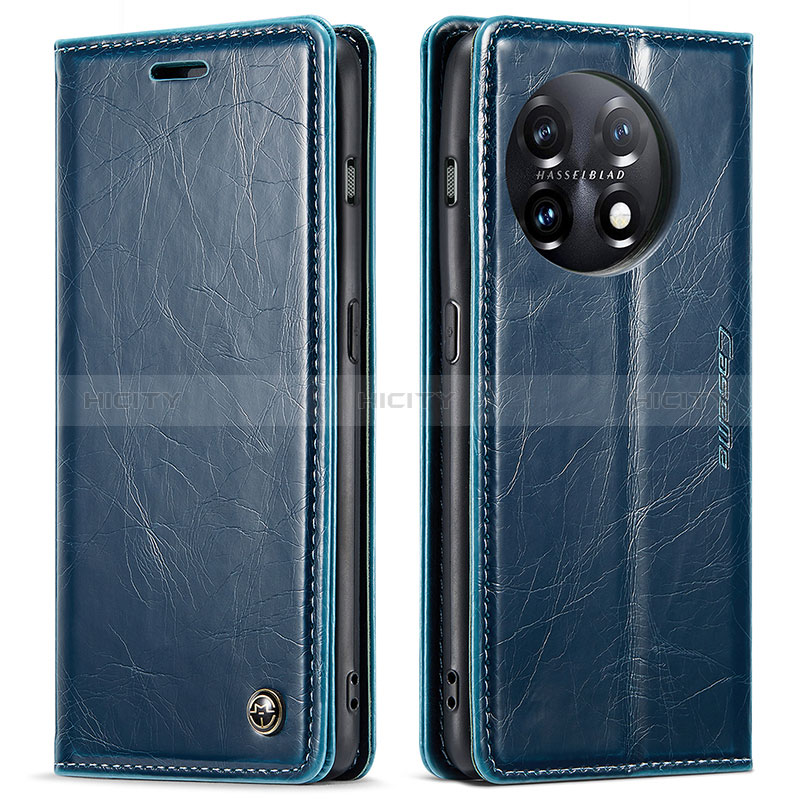 Coque Portefeuille Livre Cuir Etui Clapet CS1 pour OnePlus 11 5G Bleu Plus