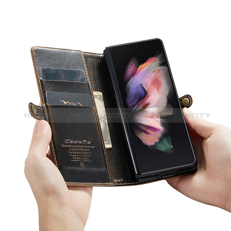 Coque Portefeuille Livre Cuir Etui Clapet CS2 pour Samsung Galaxy Z Fold3 5G Plus