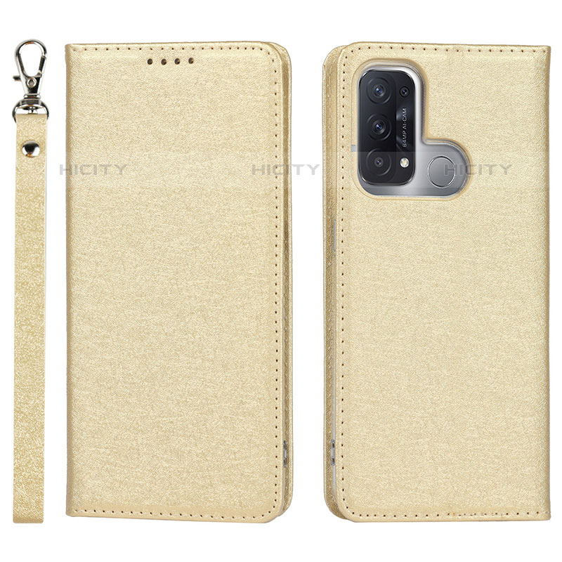 Coque Portefeuille Livre Cuir Etui Clapet D01T pour Oppo Reno5 A Or Plus