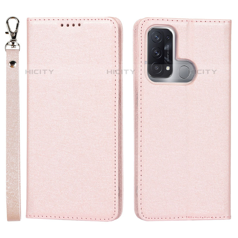 Coque Portefeuille Livre Cuir Etui Clapet D01T pour Oppo Reno5 A Rose Plus