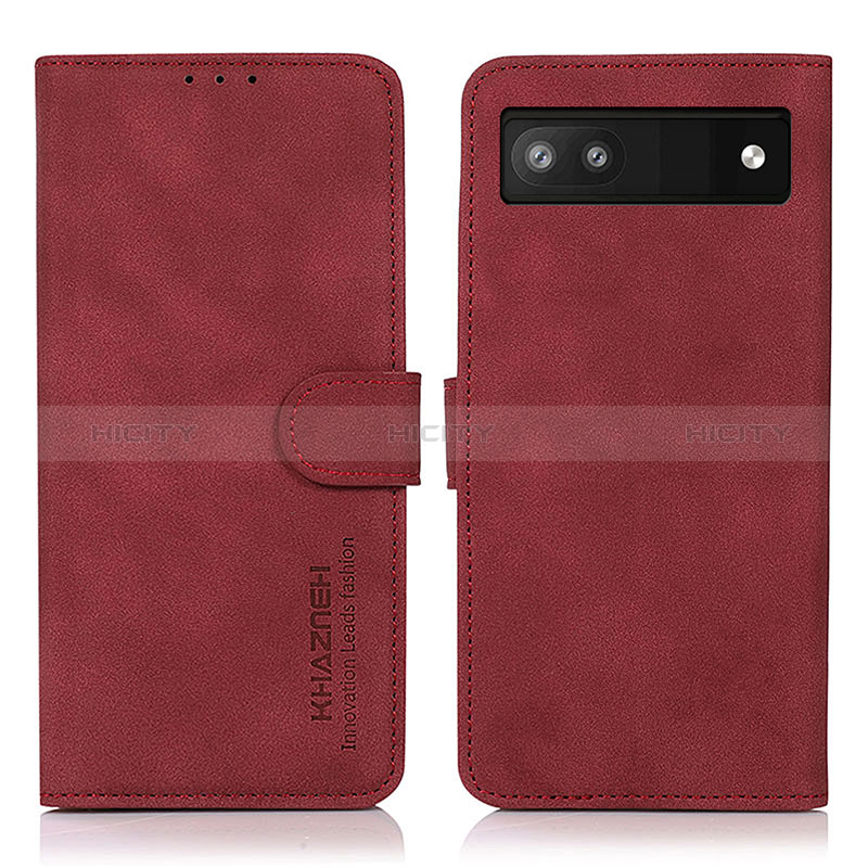 Coque Portefeuille Livre Cuir Etui Clapet D01Y pour Google Pixel 7a 5G Rouge Plus