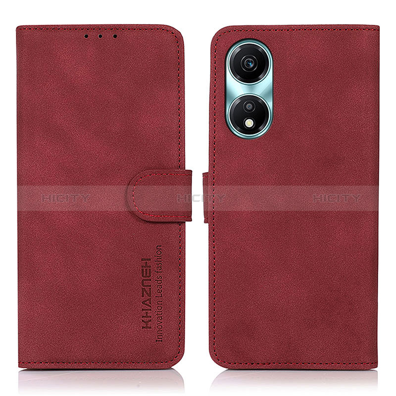 Coque Portefeuille Livre Cuir Etui Clapet D01Y pour Huawei Honor X5 Plus Rouge Plus