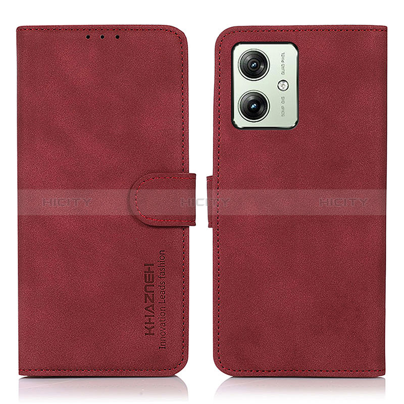 Coque Portefeuille Livre Cuir Etui Clapet D01Y pour Motorola Moto G54 5G Rouge Plus