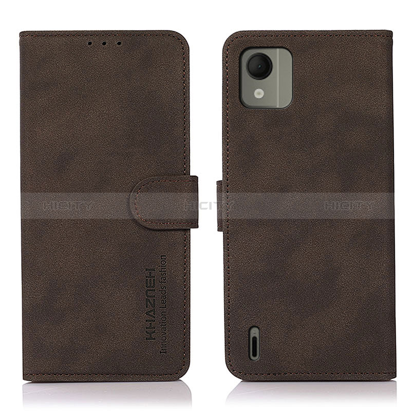 Coque Portefeuille Livre Cuir Etui Clapet D01Y pour Nokia C110 Marron Plus