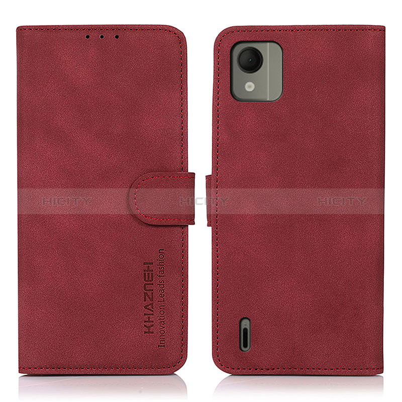 Coque Portefeuille Livre Cuir Etui Clapet D01Y pour Nokia C110 Rouge Plus