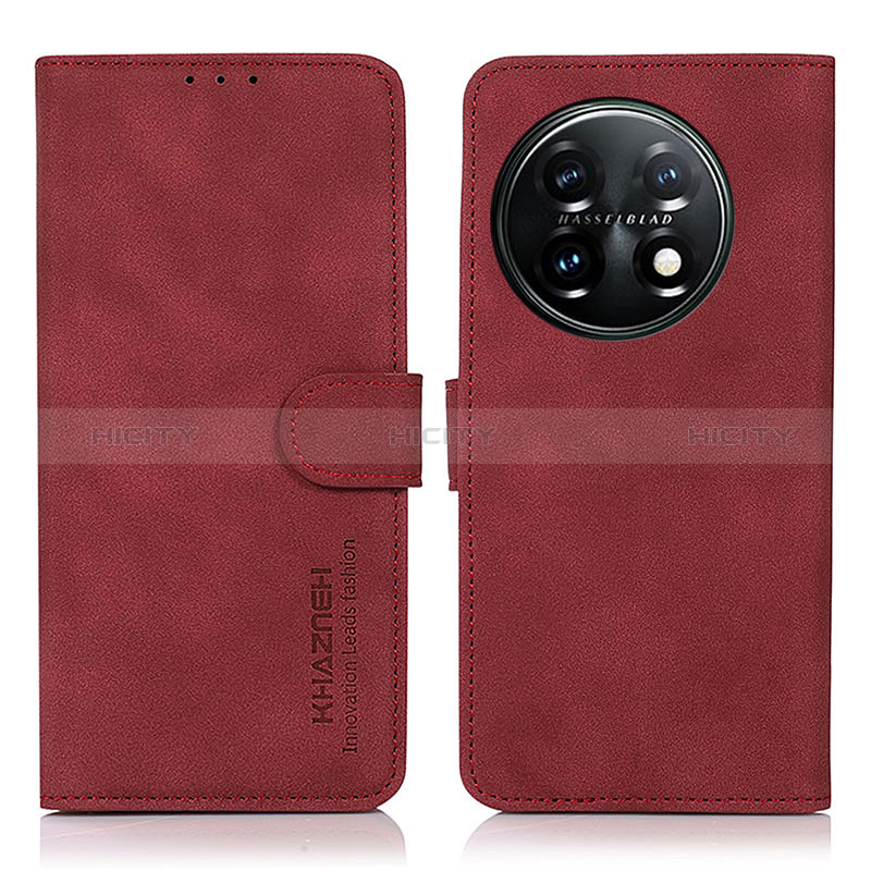 Coque Portefeuille Livre Cuir Etui Clapet D01Y pour OnePlus 11 5G Rouge Plus