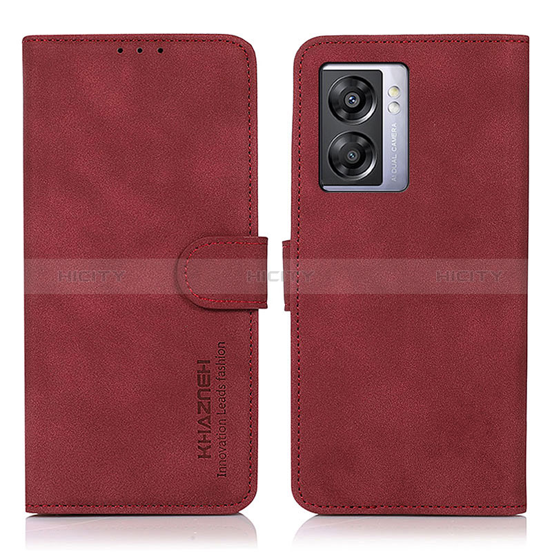 Coque Portefeuille Livre Cuir Etui Clapet D01Y pour Oppo A57 5G Rouge Plus