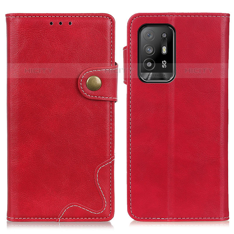 Coque Portefeuille Livre Cuir Etui Clapet D01Y pour Oppo A95 5G Rouge Plus