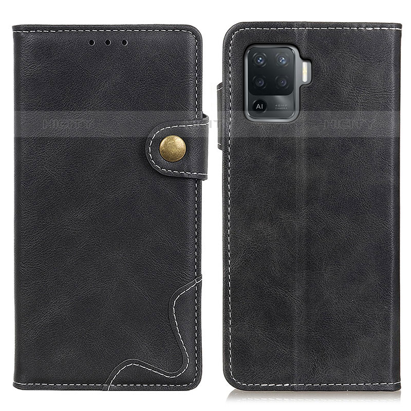 Coque Portefeuille Livre Cuir Etui Clapet D01Y pour Oppo Reno5 F Noir Plus