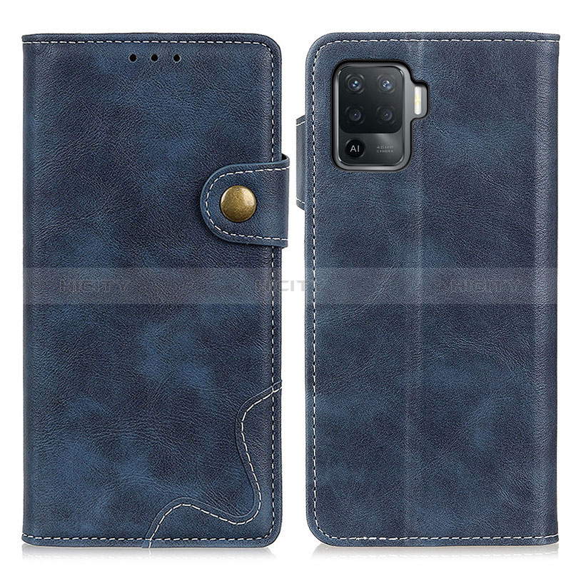 Coque Portefeuille Livre Cuir Etui Clapet D01Y pour Oppo Reno5 Lite Bleu Plus