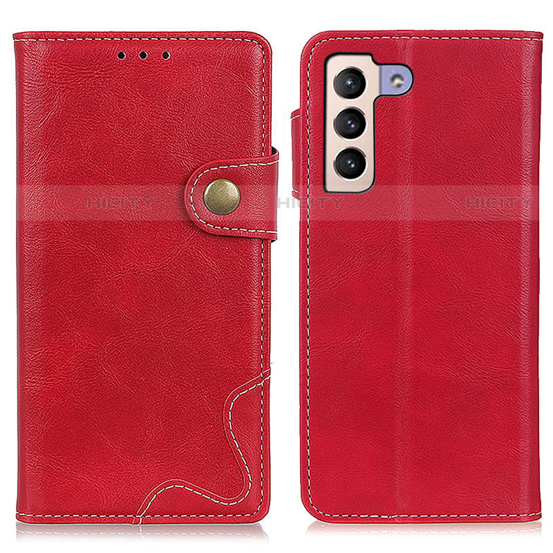 Coque Portefeuille Livre Cuir Etui Clapet D01Y pour Samsung Galaxy S21 FE 5G Rouge Plus