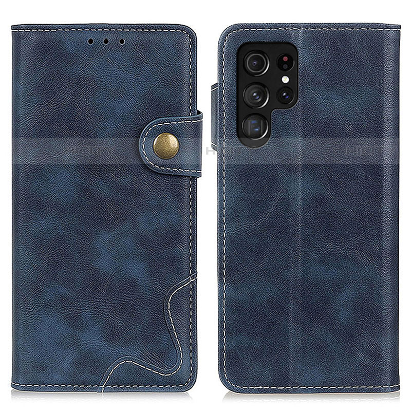 Coque Portefeuille Livre Cuir Etui Clapet D01Y pour Samsung Galaxy S22 Ultra 5G Bleu Plus